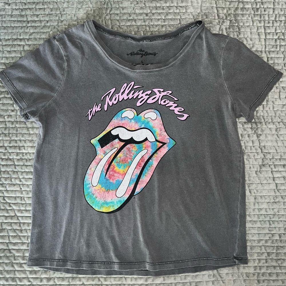 The Rolling Stones Kids Tee in Gray with Colorful Logo / Youth Large size